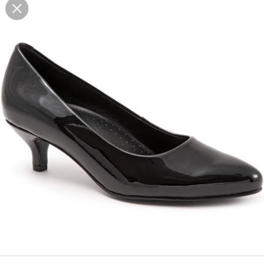 NWT Trotters Womens Shoe Shoes heel Heels KIERA T1805 Black Leather 8.5N NARROW